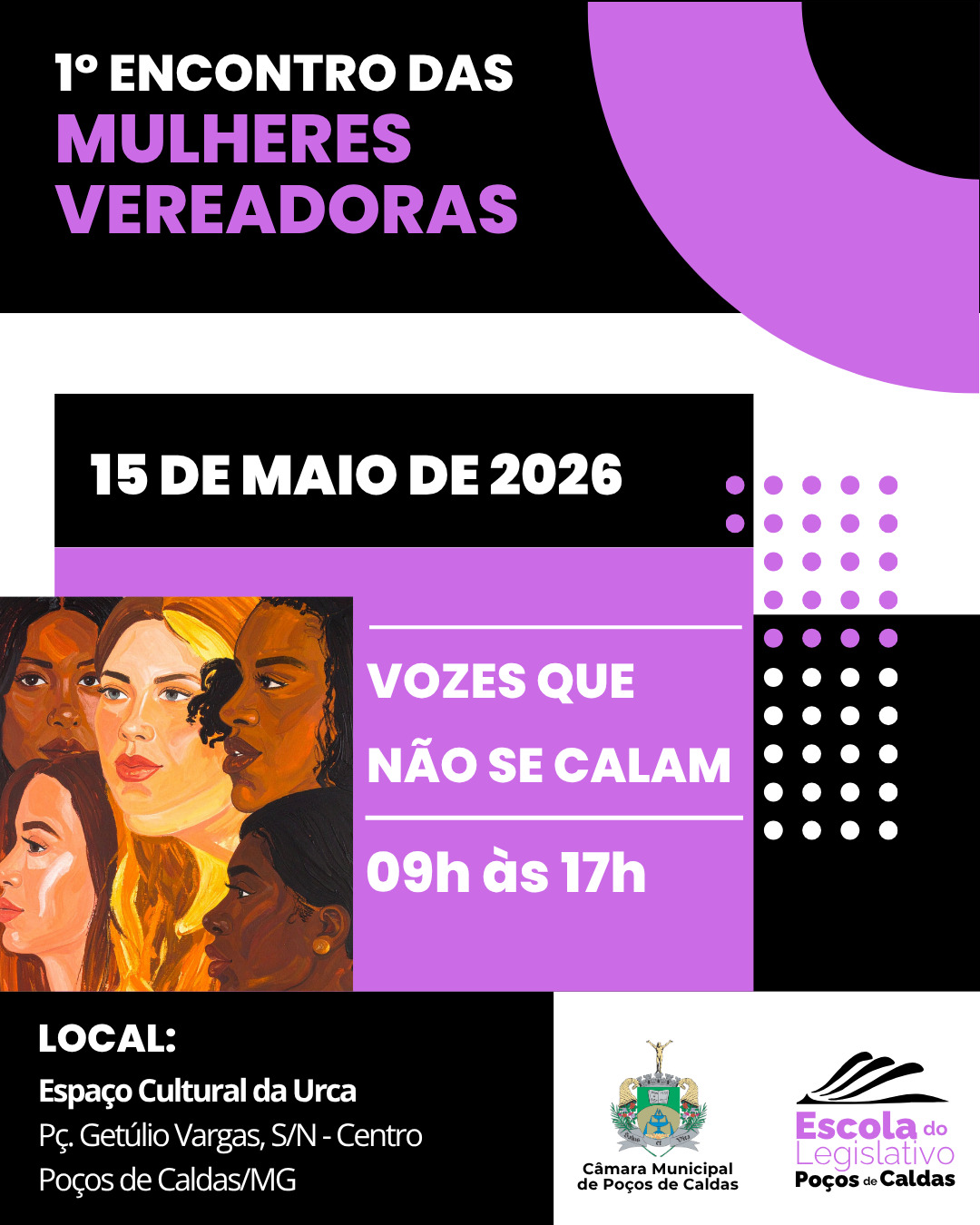 1º Encontro das Mulheres Vereadoras será realizado em Poços de Caldas no dia 15 de maio
