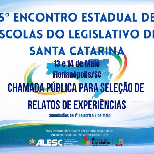 Alesc abre chamada para relatos no 5º Encontro Estadual de Escolas do Legislativo de SC