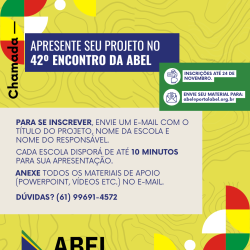 ABEL reforça prazo para inscrição de projetos no 42º Encontro
