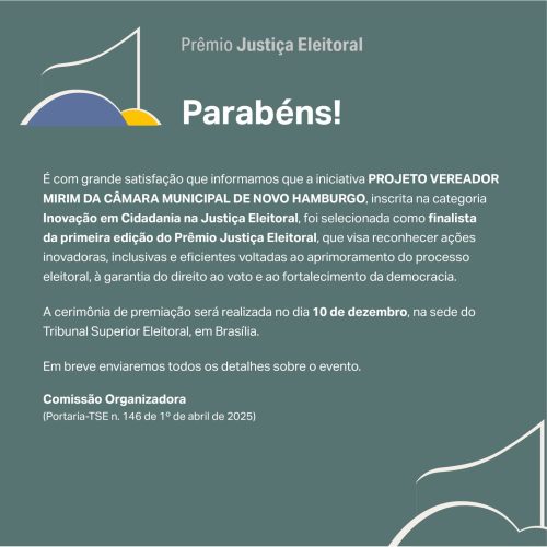 Diretoria da ABEL parabeniza Escola do Legislativo de Novo Hamburgo (RS)